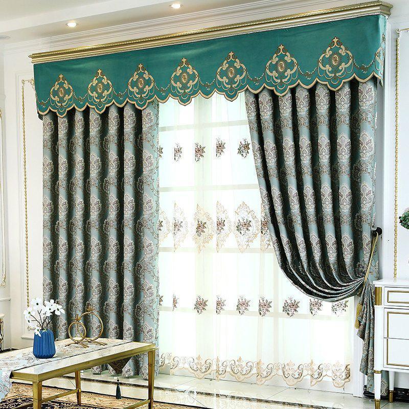 家柏饰(CORATED)欧式成品客厅书房飘窗加厚遮光绣花家用卧室窗帘主卧温馨浪漫 爱尔兰窗帘 2米宽*2.7米高（打孔）一片