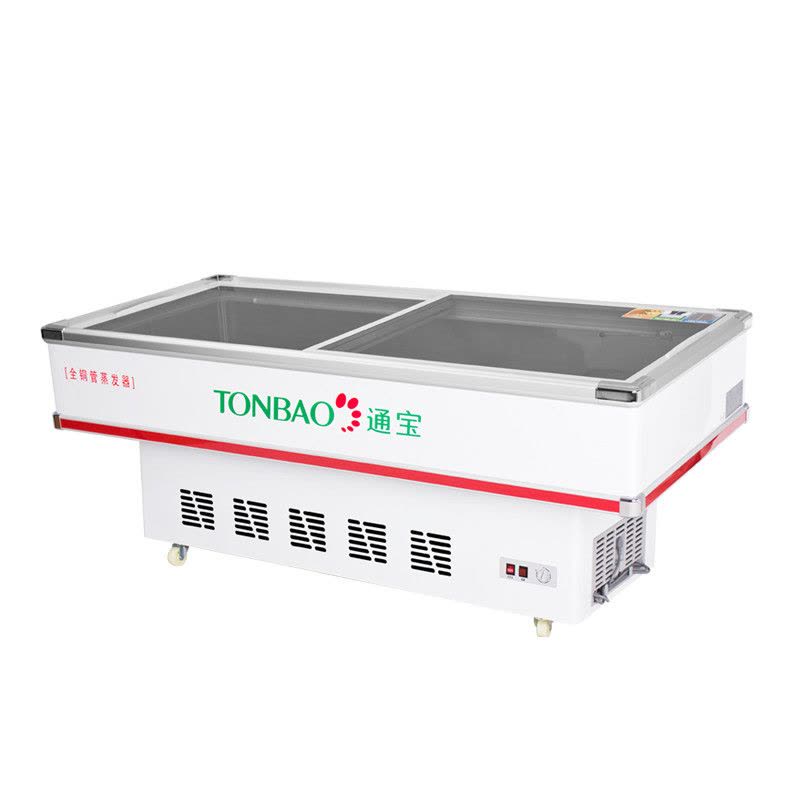 通宝（TONBAO）SC-1680 大型商用冷藏展示柜海鲜柜不锈钢保鲜冷柜斜面岛式冰柜超市冷柜图片