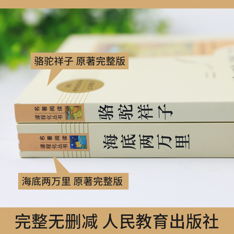 七年级四本套]朝花夕拾西游记骆驼祥子海底两万里[人教版] [正版]骆驼祥子和海底两万里 钢铁是怎样炼成的 书原著老舍初中