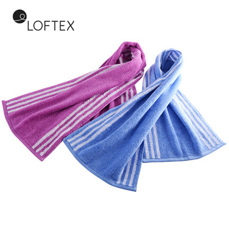 亚光(LOFTEX) 家纺毛巾 纯棉织造柔软舒适 吸水工艺细腻条纹运动毛巾款式 爱琴海运动巾单条装 30*110cm