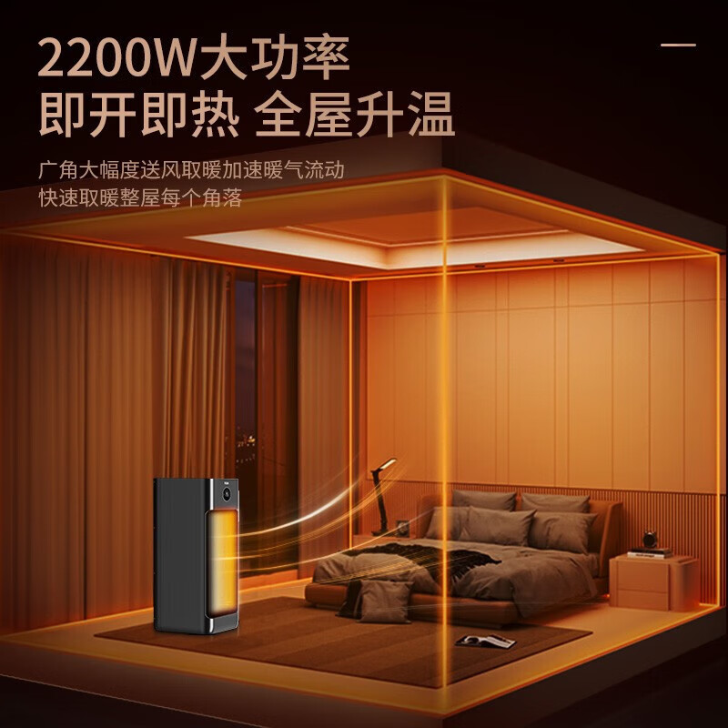 海尔(Haier)取暖器石墨烯速热暖风机可拆洗过滤网倾倒断电家用电暖器宿舍烤火炉卧室热风机电暖气整屋升温[可拆洗过滤网高清大图