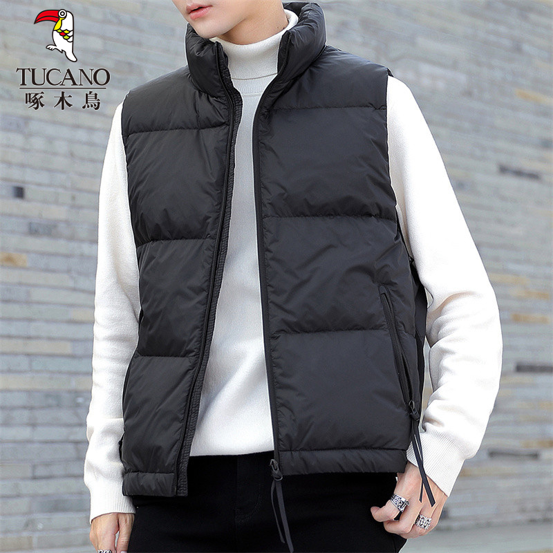 啄木鸟羽绒服马甲男士2024年冬季新款灰鸭绒坎肩保暖背心外套男甲高清大图