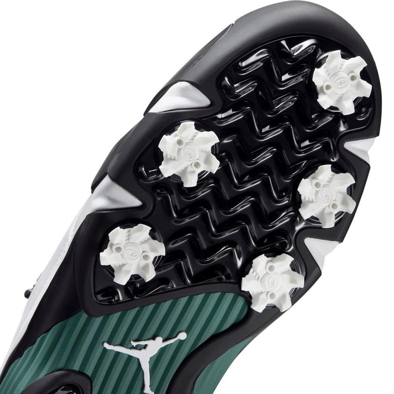 乔丹(Jordan)男款AJ14高尔夫鞋白绿拼色透气缓震防滑运动休闲板鞋高清大图