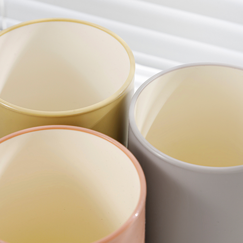 (一度灰)情侣漱口杯家用卫生间洗漱杯学生宿舍带手柄牙刷杯简约可爱刷牙杯高清大图