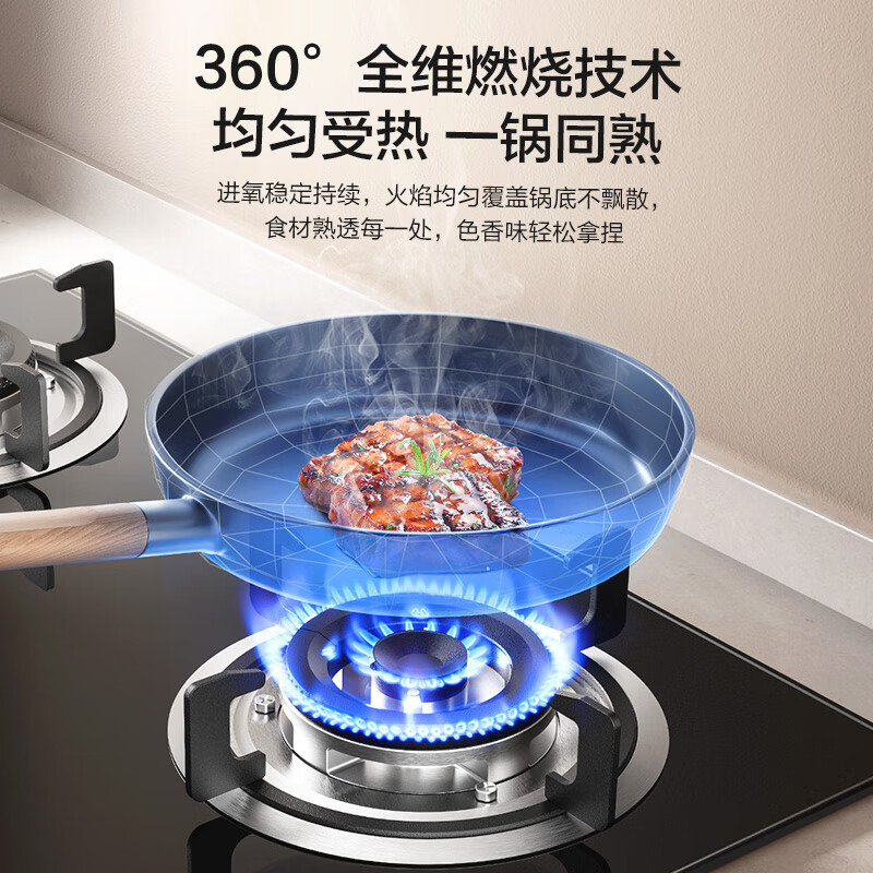 老板(Robam)星辰系列燃气炉燃气灶 双灶嵌入台式煤气灶 5.2kW可调节灶具换装不改孔20B0A天然气高清大图