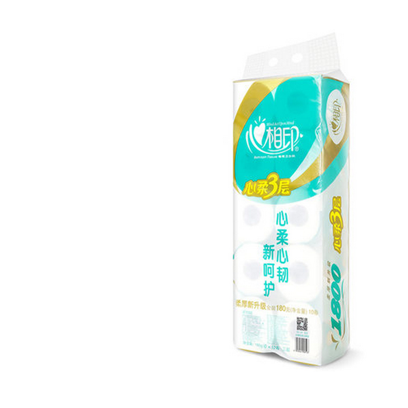 心相印卫生纸有芯卷筒纸巾心柔3层180克BT810加厚10卷高清大图