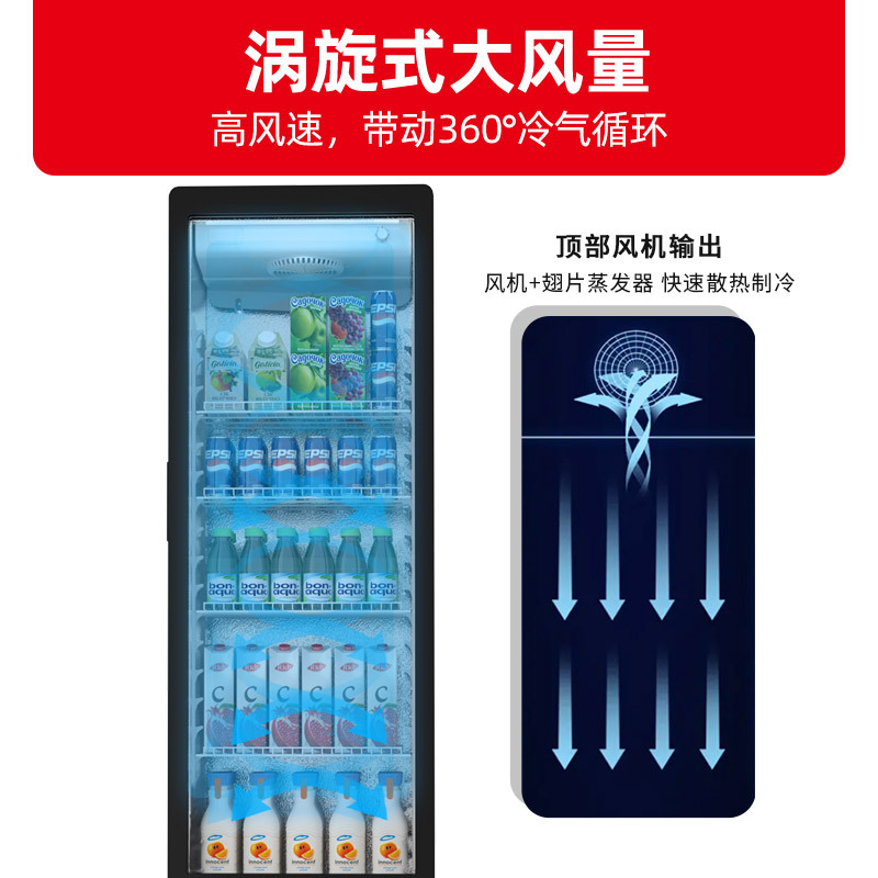 星星(XINGX)285升风冷无霜立式展示柜冰柜 饮料冷藏柜商用保鲜柜陈列柜冷柜 LSC-310WYPE高清大图