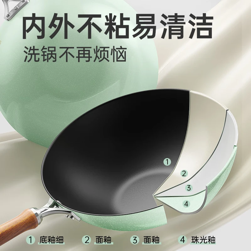 炊大皇 非遗珐琅钛铁锅(绿)28cm CG28FYL高清大图