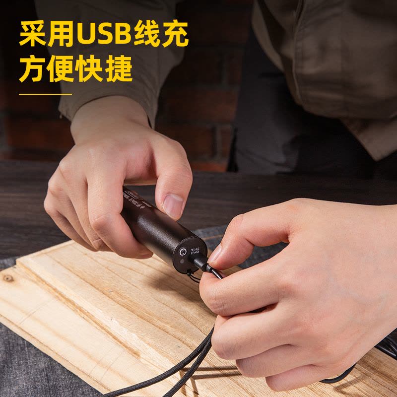 得力 DL551003 LED灯强光远射手电筒 可充电迷你便携式家用户外骑行应急灯照明灯 2个起订图片