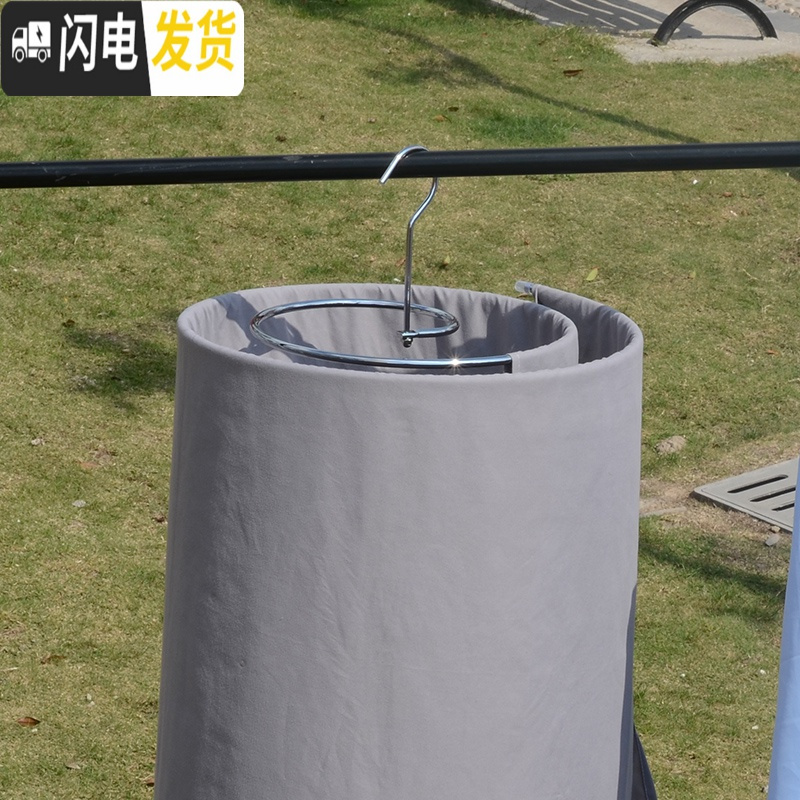 三维工匠螺旋式晒衣架不锈钢晾晒床单被单架凉被子圆形大衣晾衣架旋转