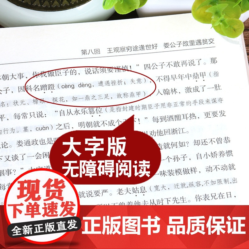 [无障碍阅读]儒林外史正版原著吴敬梓九年级下册名著初中生课外阅读书籍初三学生课外书九下语文书目儒林外传偳林外史高清大图