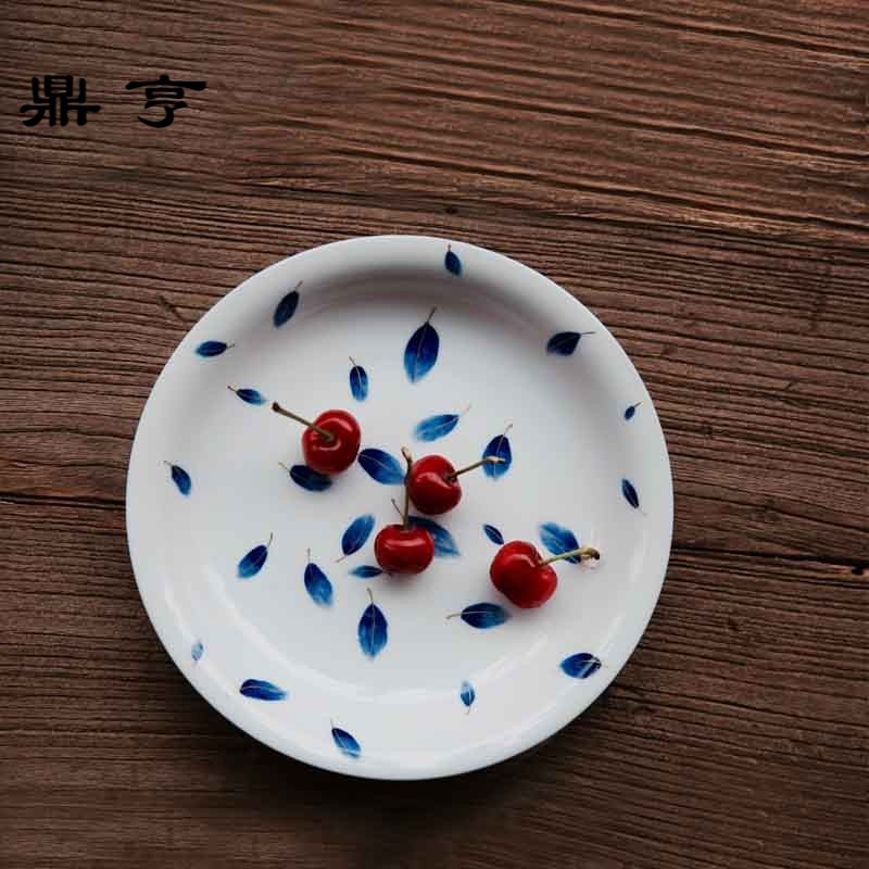 鼎亨原创手绘釉下彩青花餐具景德镇陶瓷餐具菜盘圆盘中式家用