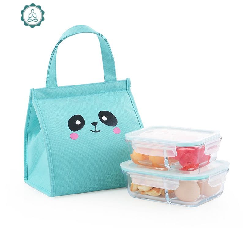 饭盒袋女便当手提包保温袋饭盒包带饭的手提袋装饭盒袋子防水手提 封后 A款棕色(拉链封口)图片
