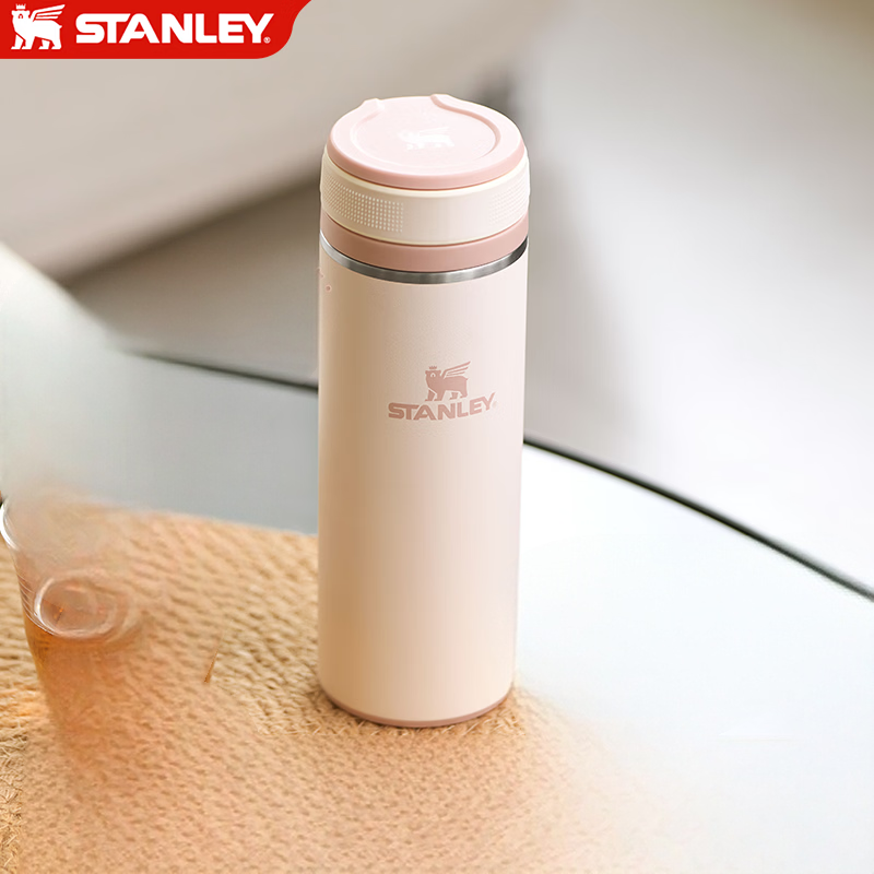 STANLEY 户外运动旅行骑行出行不锈钢旋盖杯 355毫升-亮面米白高清大图