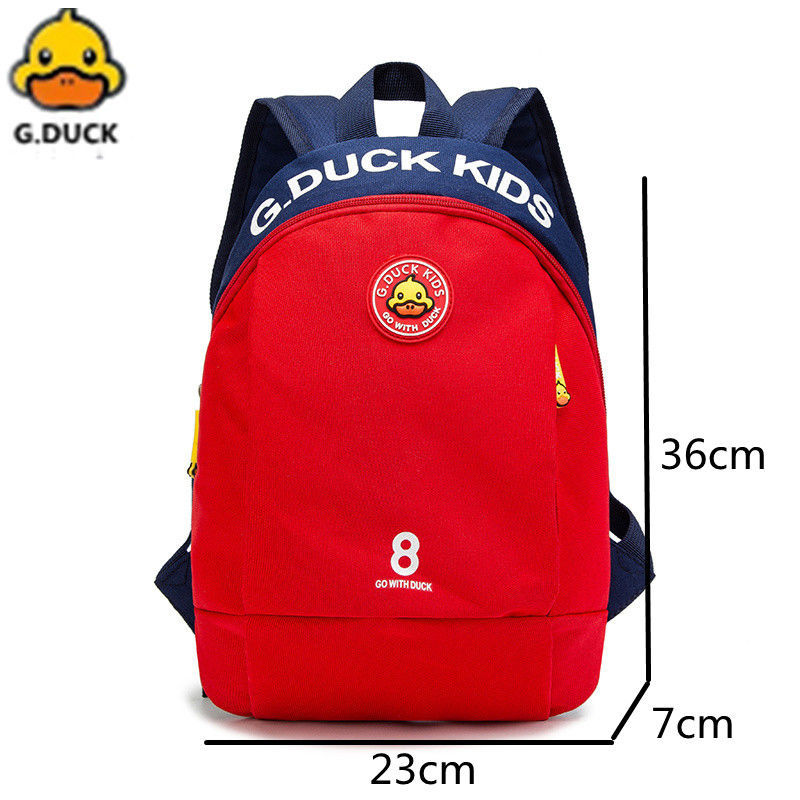 G.DUCK小黄鸭书包幼儿园男新款韩版潮流儿童包包女童补课包旅游包 小黄鸭-红色