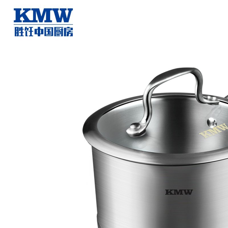 KMW爱家304复底奶锅KMWAJZ0022单身泡面锅煮面锅宿舍锅304不锈钢 炉灶通用 宝宝辅食锅 可视玻璃盖