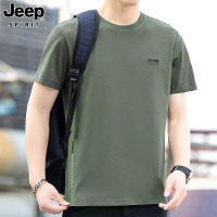 JEEP SPIRIT吉普男士T恤刺绣圆领短袖宽松潮流印花上衣