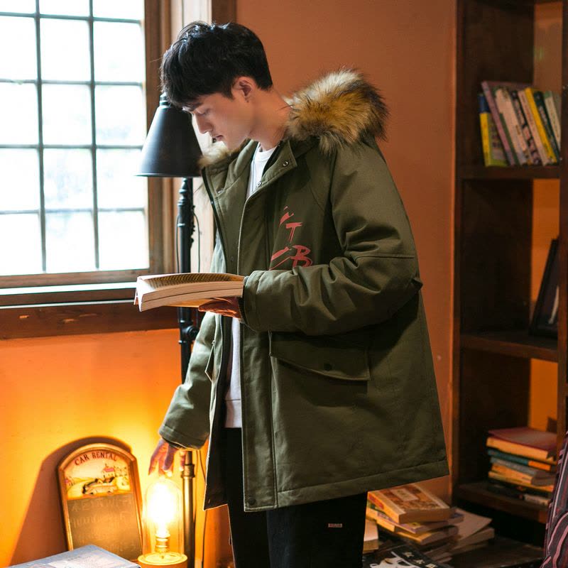 冬季工装羽绒服男潮牌胖子大码中长款2020年新款潮流帅气保暖外套图片