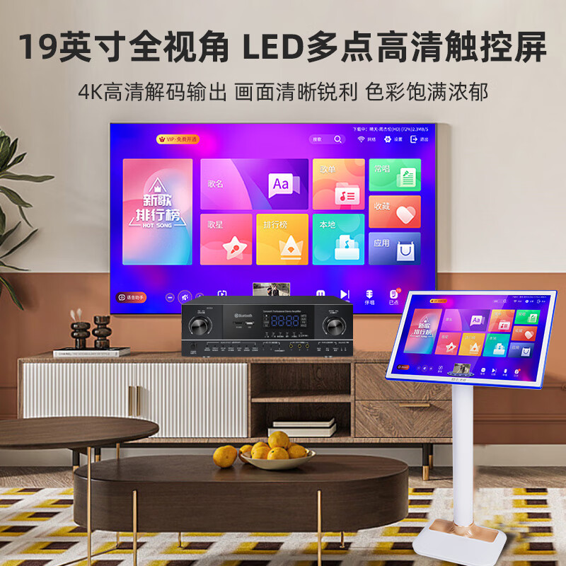 先科(SAST)A10V KTV点歌机家用音响套装家庭影院组合 舞台会议卡拉OK唱歌全套设备舞台演出专业音箱高清大图