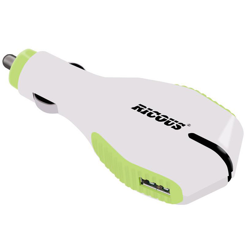 RICOUS/瑞酷M1智能车载快速充电器(三色任选)12V2A 9V2A高通QC2.0手机平板通用快充 双USB车载快充