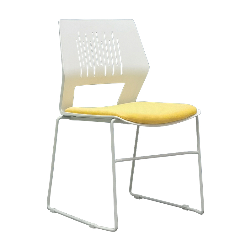 臻远 ZY-7486 简约培训椅办公会议椅电脑椅靠背椅 白架黄垫高清大图