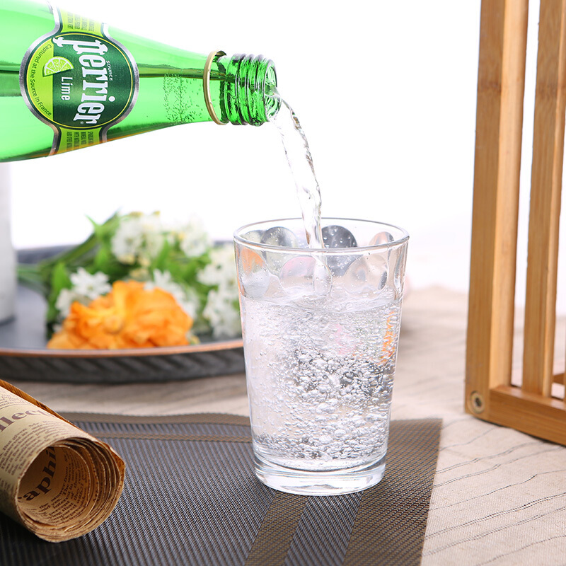 巴黎水(Perrier) 青柠味 330ml*4玻璃瓶 气泡水 含气天然矿泉水