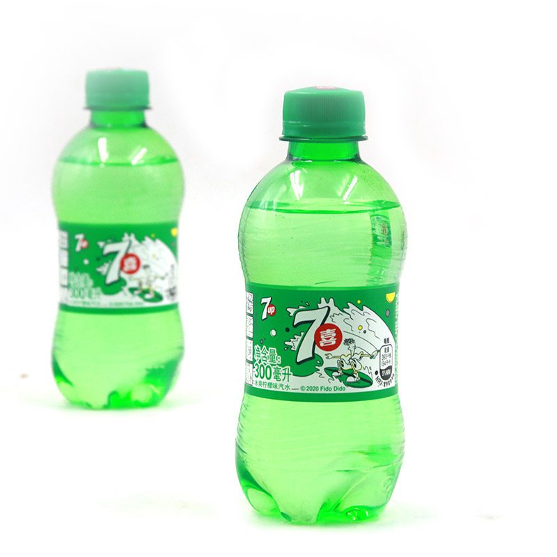 百事可乐七喜柠檬味汽水300ml6瓶迷你小瓶装饮料