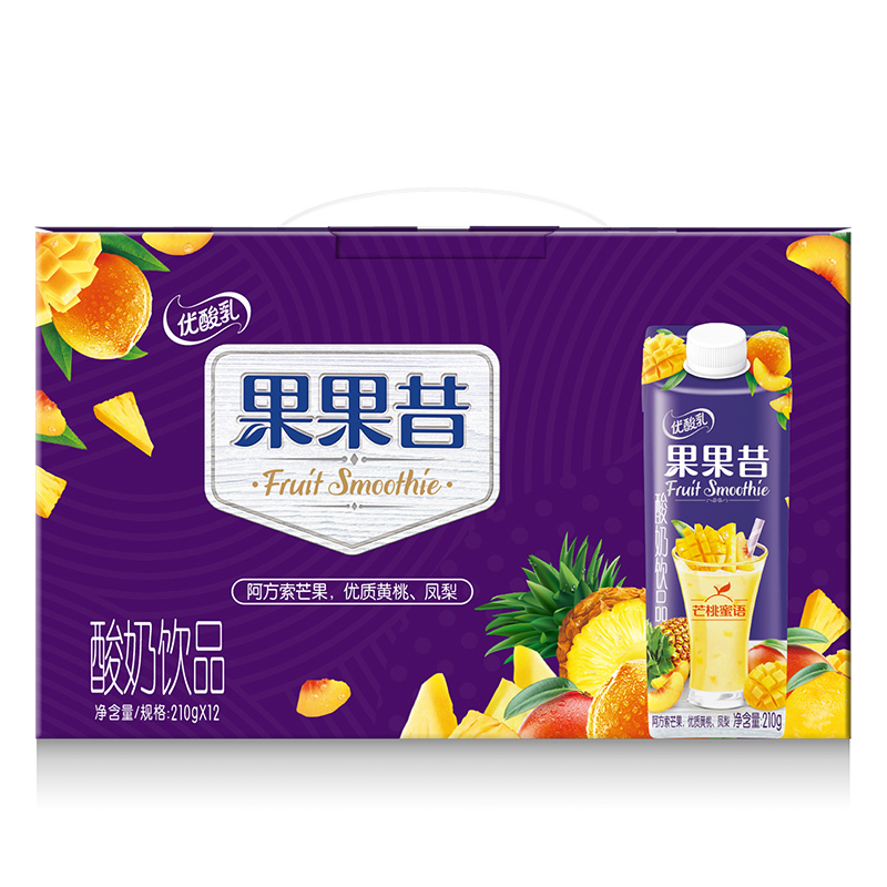 伊利 优酸乳 果果昔 芒桃蜜语味 210g*12