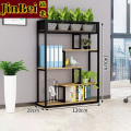 锦北铁艺置物架绿植花架隔断收纳架书架办公室餐厅装饰架 四层长120cm