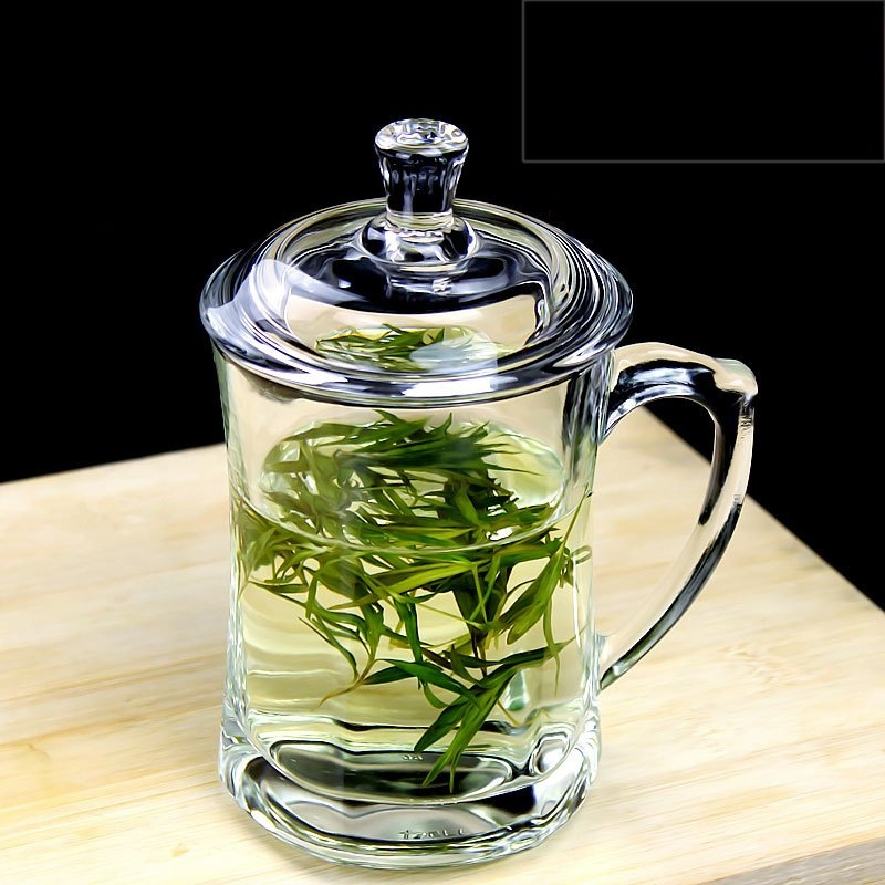 加厚 耐热玻璃杯带把茶杯水杯带盖泡茶杯礼品杯家用盖杯多色多款生活日用家庭清洁生活日用家居器皿水具/水杯
