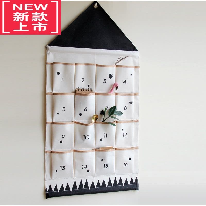 可莉允新北欧ins电表箱遮挡装饰儿童房挂袋 大收纳袋 墙挂式杂物袋多兜图片