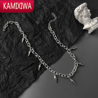 KAMIXIWA钛钢项链男潮嘻哈冷淡风女设计感轻奢小众高级感锁骨链秋冬毛衣链