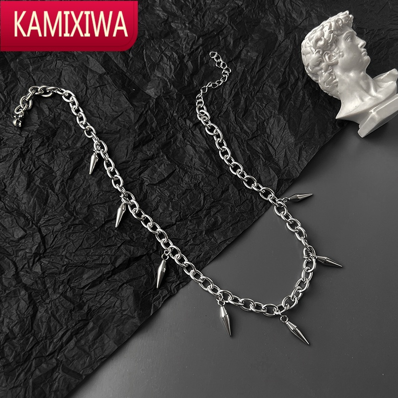 KAMIXIWA钛钢项链男潮嘻哈冷淡风女设计感轻奢小众高级感锁骨链秋冬毛衣链