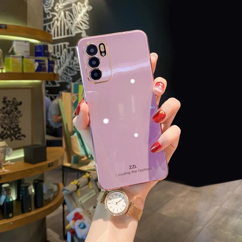 OPPOreno7pro+手机壳reno6硅胶防摔软壳reno5保护套reno4女外壳3 挂绳 [樱花紫]直边电镀