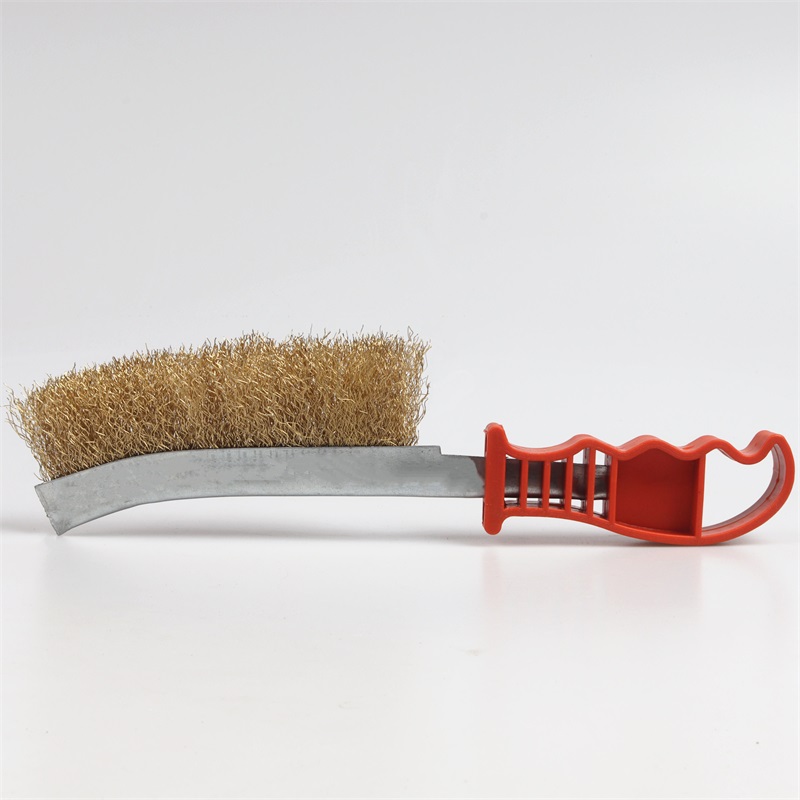 迅众 钢丝刷刀刷不锈钢丝刷镀铜丝刷除锈缝隙塑料柄烧烤铁刷子清洁刷【10把】 镀铜钢丝刷10把装