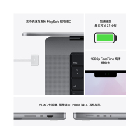 2021 年新品 Apple 苹果 MacBook Pro 16英寸 笔记本电脑 轻薄本 M1 Pro芯片 16GB+1T 银色 MK1F3 16.2英寸