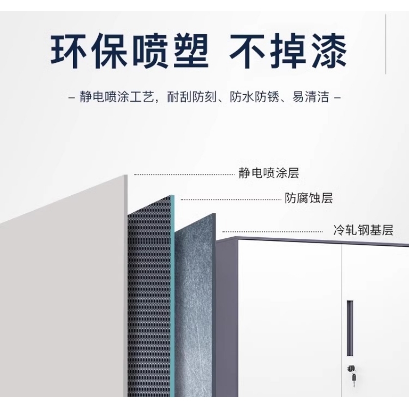 伟樽钢制衣柜灰白套色9门900*400*1850mm台高清大图