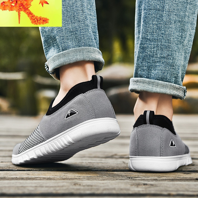 夏季透气鞋网面男士休闲鞋凉鞋网眼懒人鞋运动鞋一脚蹬网鞋子简畅