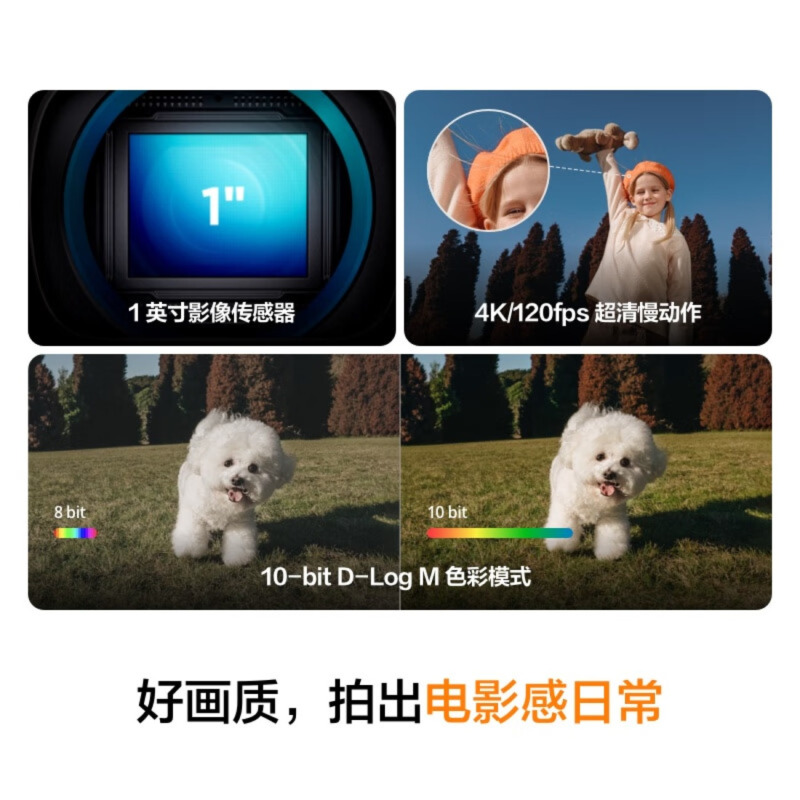 苏宁 大疆 DJI Osmo Pocket 3 标准版 一英寸口袋云台相机+128g内存卡高清大图