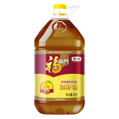 福临门 食用油 非转基因 纯香菜籽油5L/桶 风味三级 中粮出品