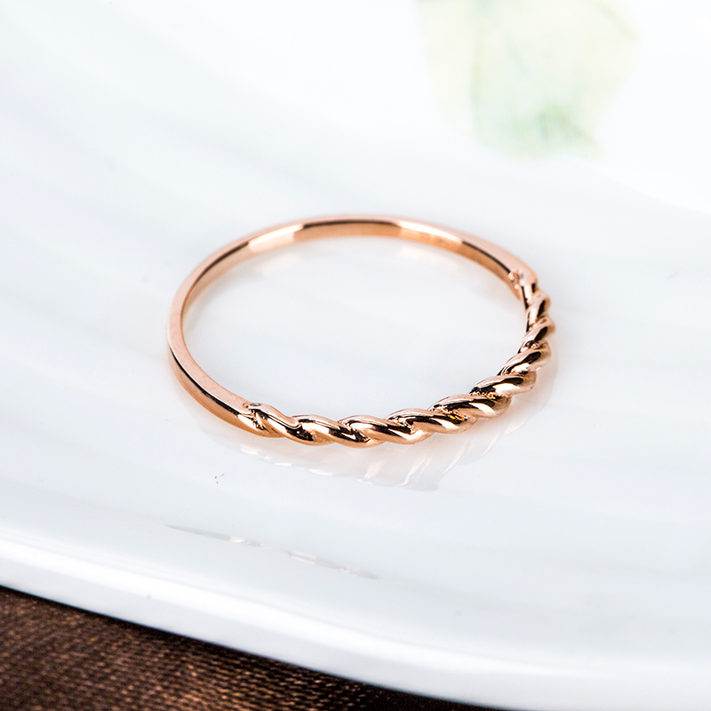 金一国囍18k金新款玫瑰金素圈炫幻女士戒指送女友 (定价)cea003