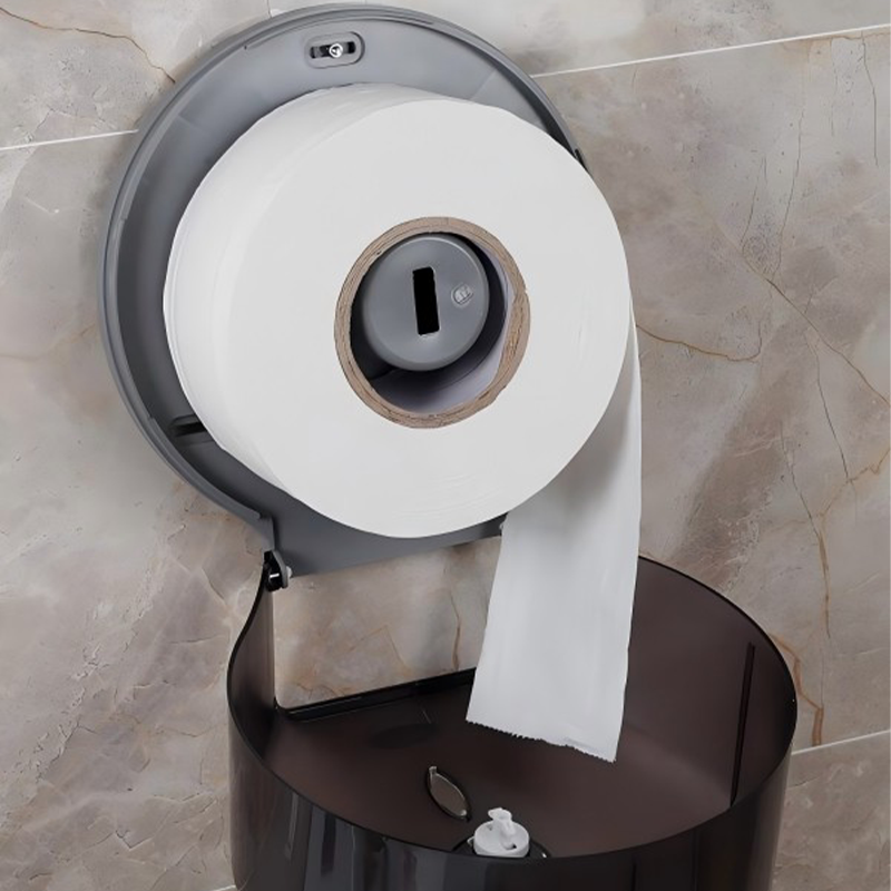 卫生间大卷纸盒公共厕所纸巾厕纸盒壁挂式 FQ605-A打孔/免打孔双用高清大图