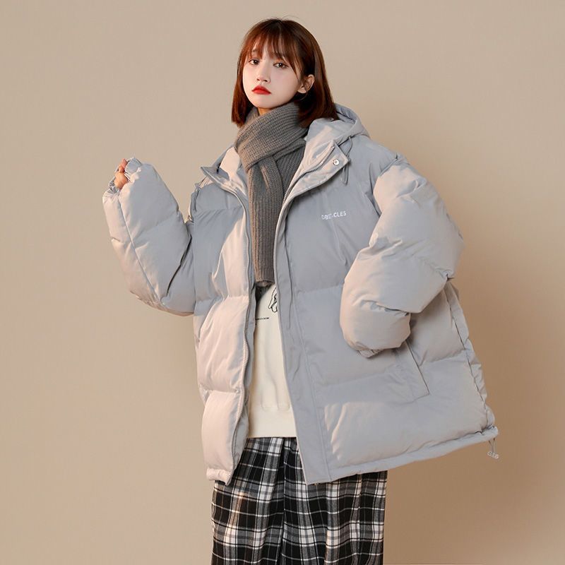 DEBRAND棉衣女冬季新款韩版情侣外套洋气百搭纯色连帽面包服棉衣