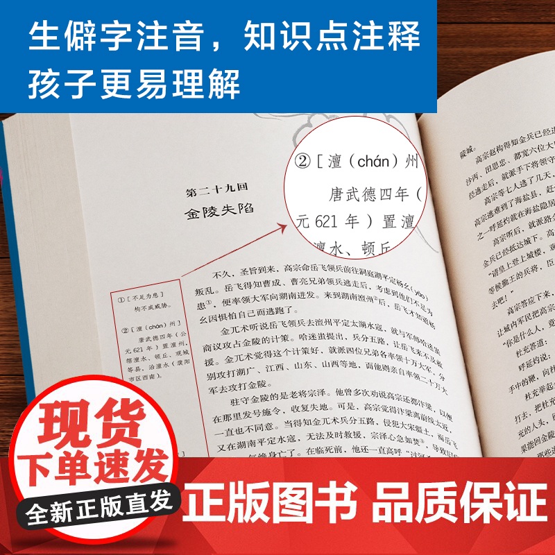 正版原著满江红岳飞传精忠报国小学生青少年插图版课外阅读 小升初 中考 高考语文名著配套阅读 全面提升孩子的见识 智慧 格高清大图