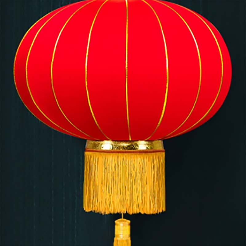 无字金边绒布长杆灯笼一对-80#直径55*高86cm(高度不含杆长)高清大图