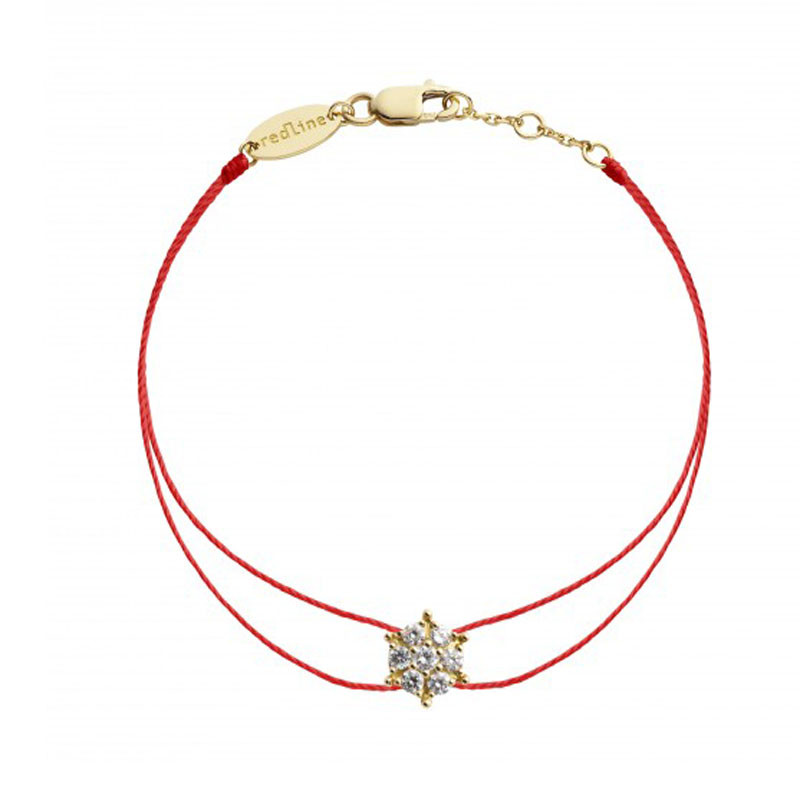 redline红线 欧洲直邮 女士新款18k玫瑰金镶钻红绳手链133c r 参数