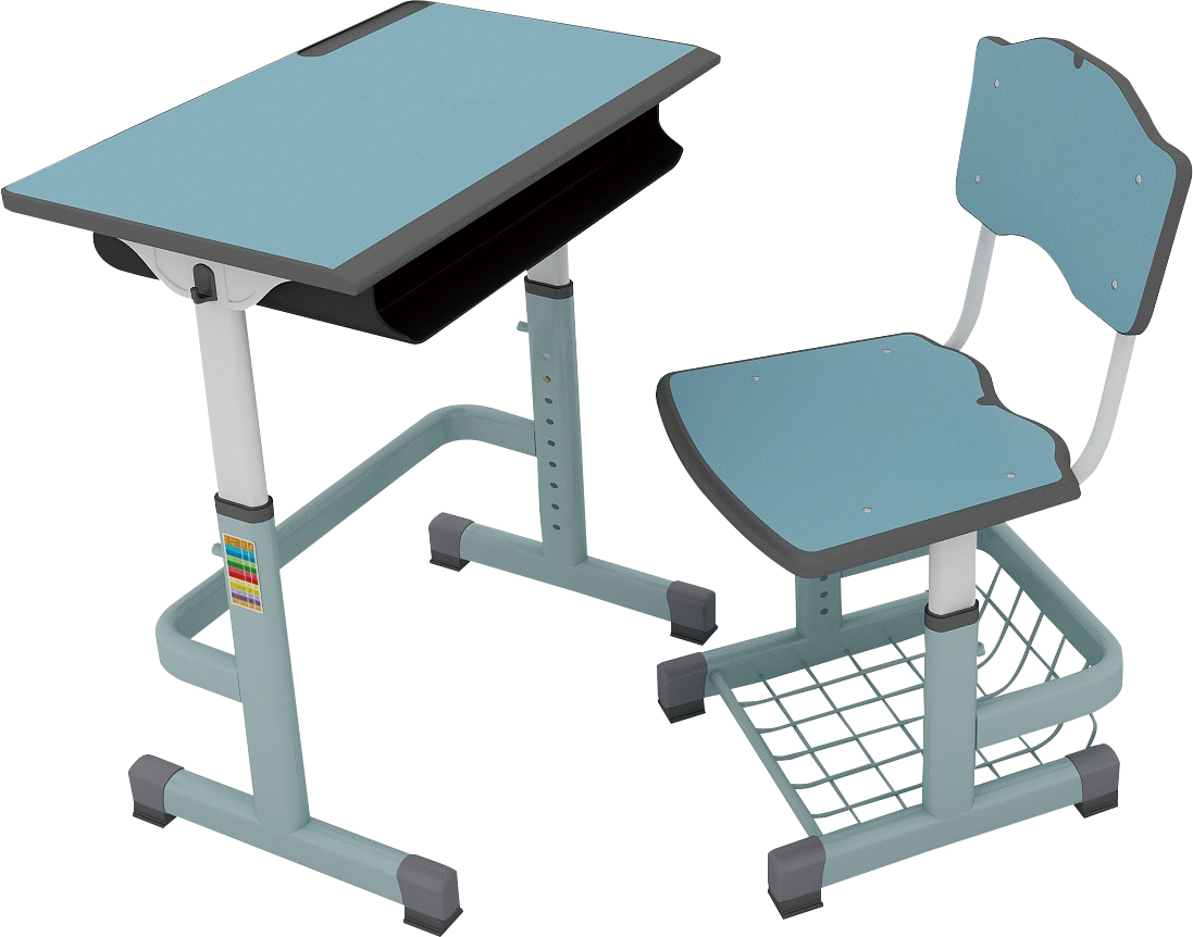 大风车 KZ111110D, KYL111310G 螺丝升降单人课桌椅学习桌 塑料或铁制桌斗高清大图