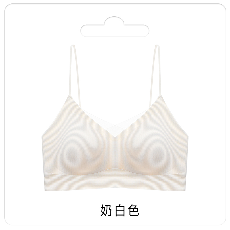 猫人细肩带内衣夏季薄款美背一字无痕抹胸吊牌背心一体式聚拢文胸