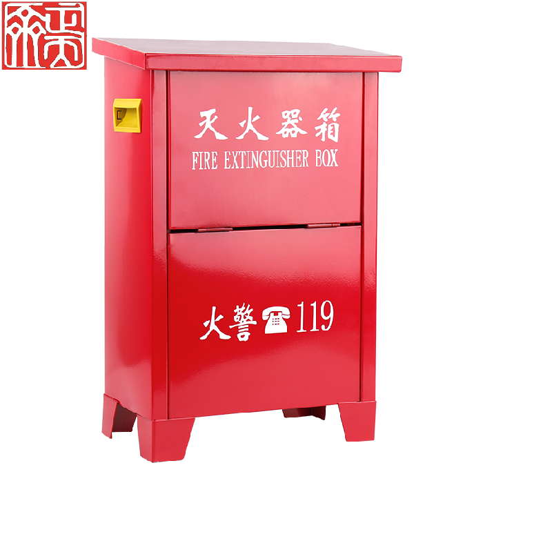 正天齐红色碳钢灭火器箱8*2高清大图