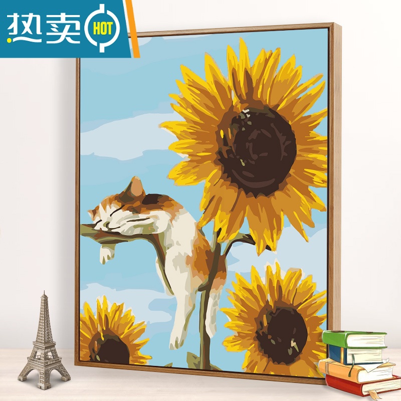 敬平数字油画diy填充油彩画减压手工人物动漫客厅装饰画创意涂鸦绘画装饰画高清大图